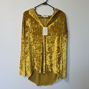 Elegant Velvet Gold Blouse